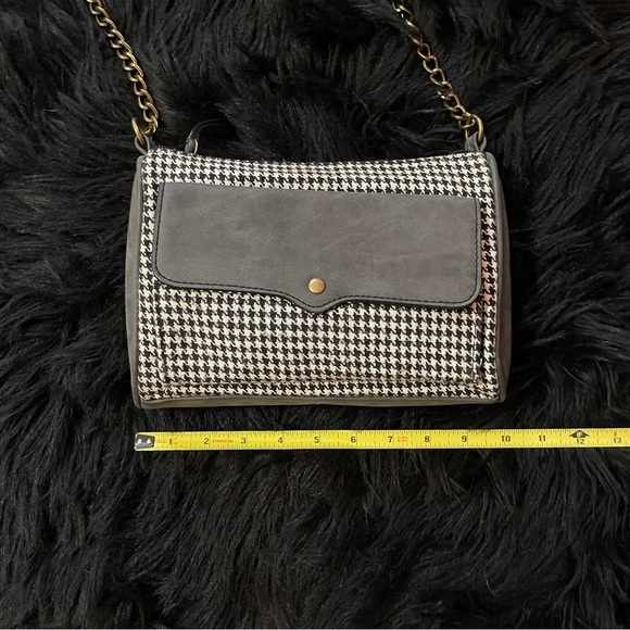 Crossbody Gray Suede‎ and Pattern Fabric - Picture 4 of 7